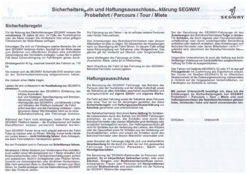 Teilnahmebedingungen Segway